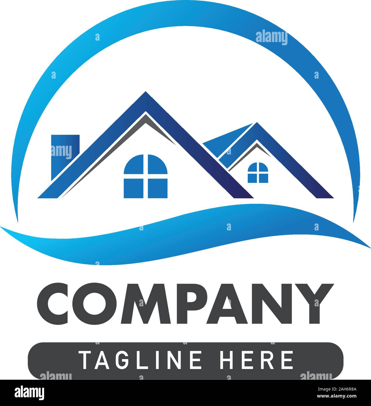 Real Estate Logo Design Template, Construction Company, House Icon ...