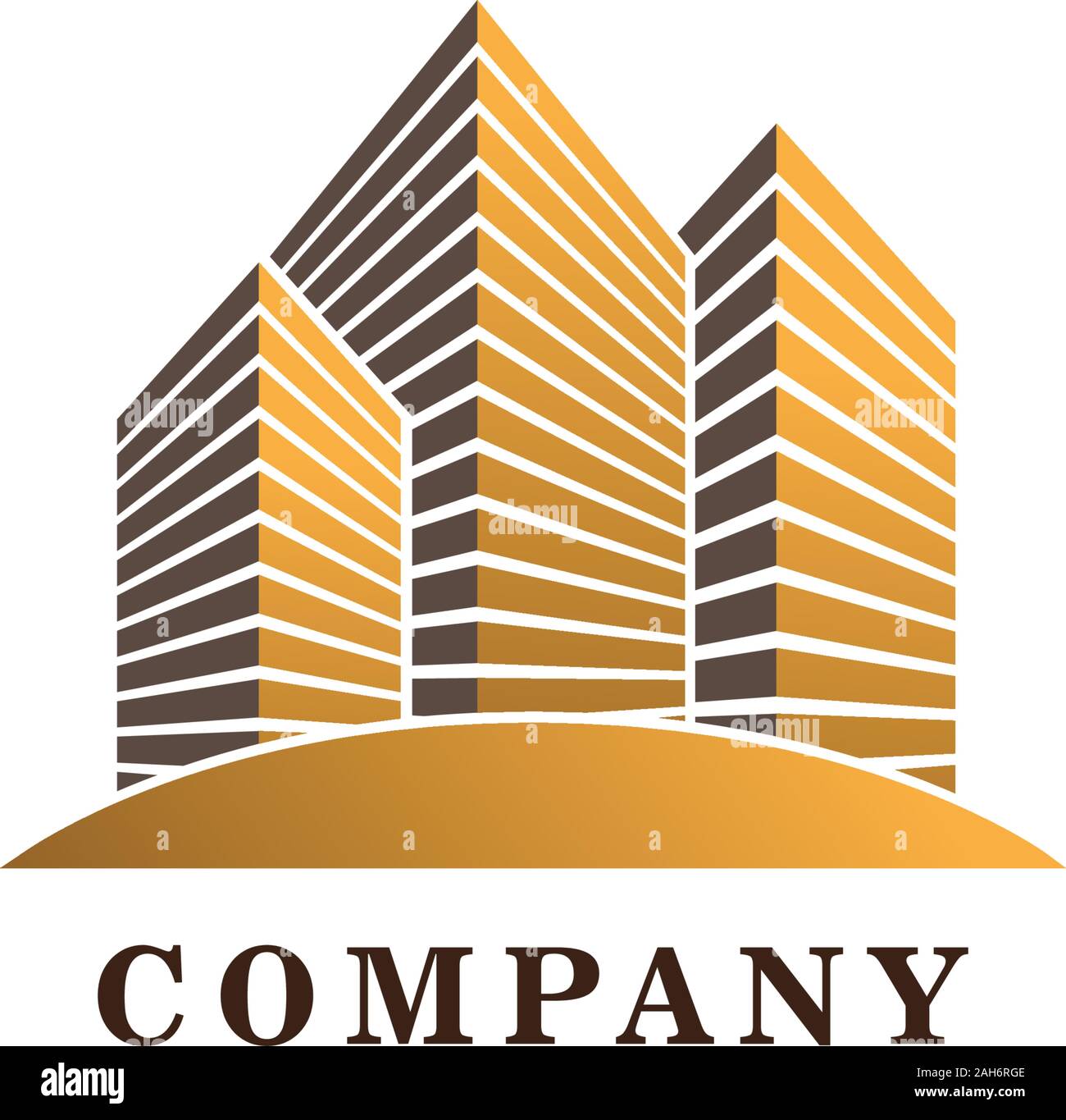 Real Estate Company Logo Design Template, Gold Building Logo Concept, Luxury Property, Construction Architecture Element, apartment, condo, rental Stock Vector