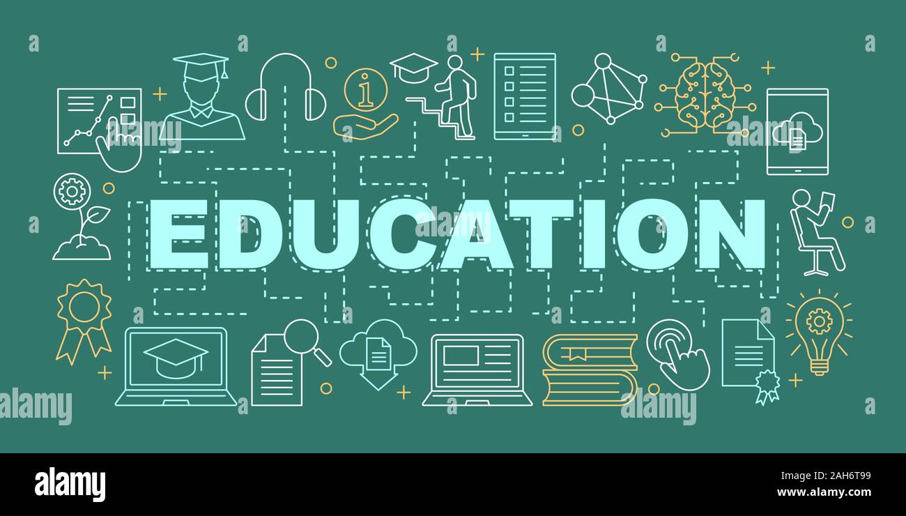Education word concepts banner. Elearning. Studying. Learning process
