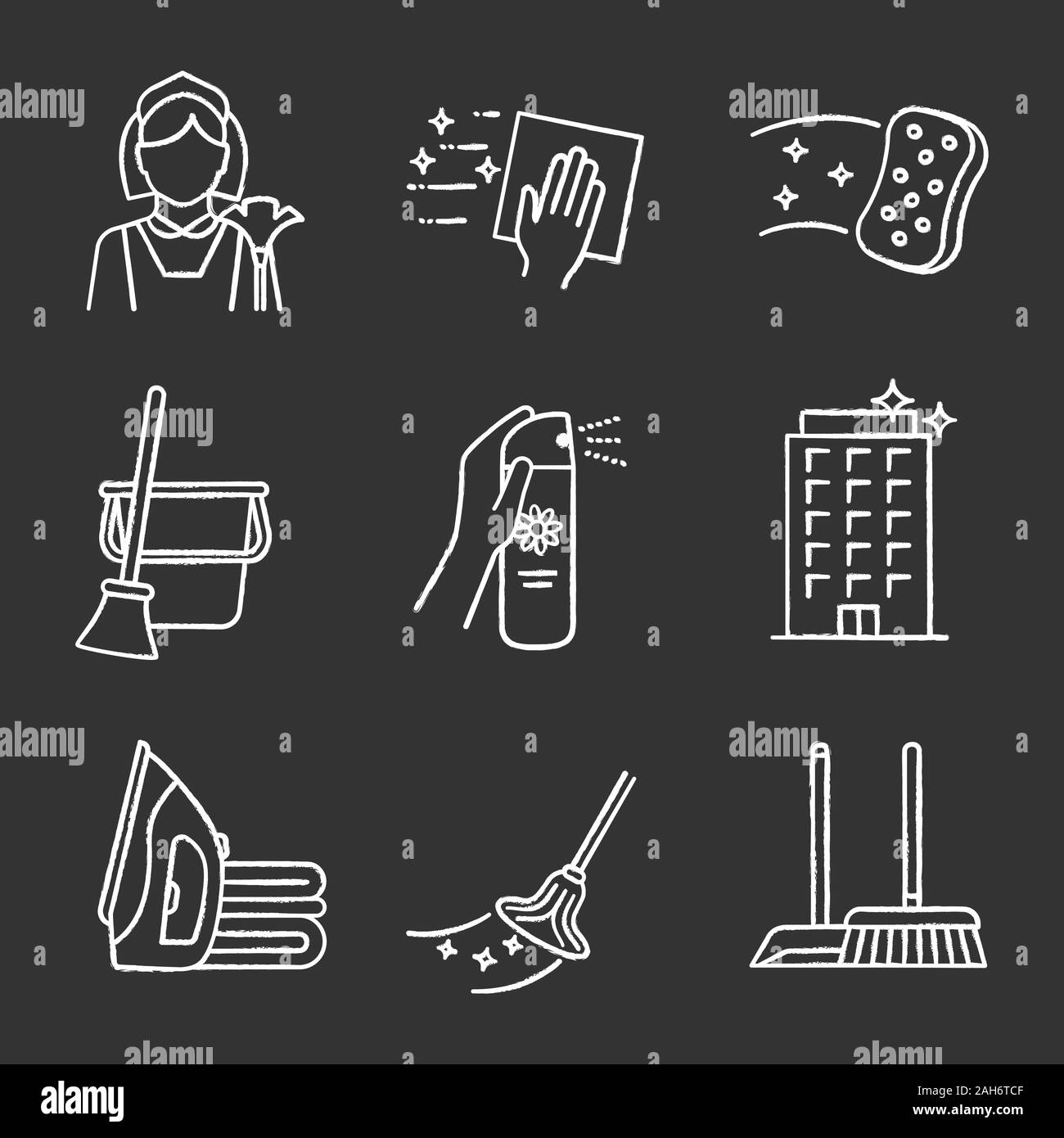 https://c8.alamy.com/comp/2AH6TCF/cleaning-service-chalk-icons-set-maid-napkin-sponge-broom-and-bucket-air-freshener-ironing-offices-cleaning-scoop-brush-mop-isolated-vector-2AH6TCF.jpg