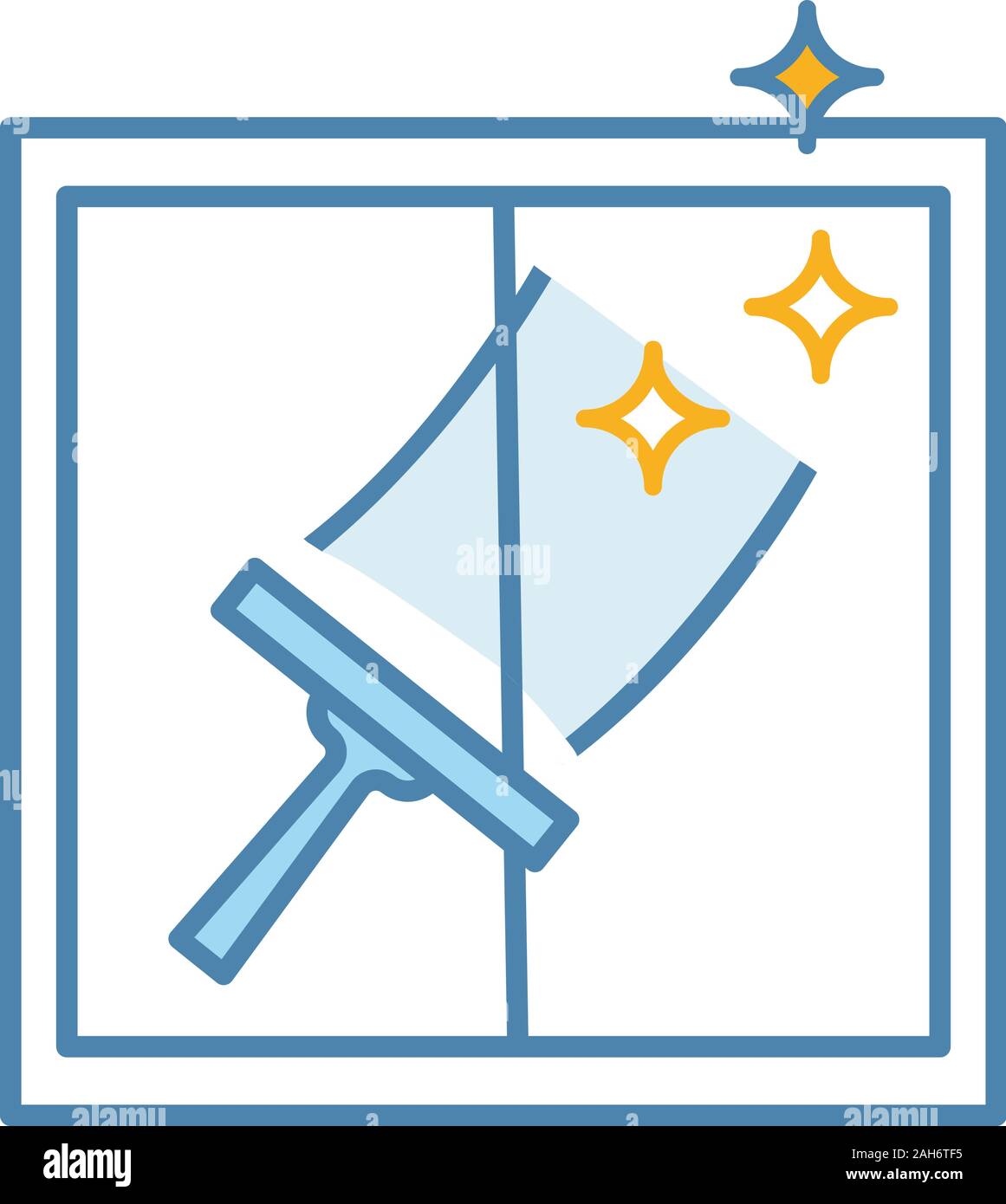 Window cleaning color icon. Window washer. Isolated vector illustration