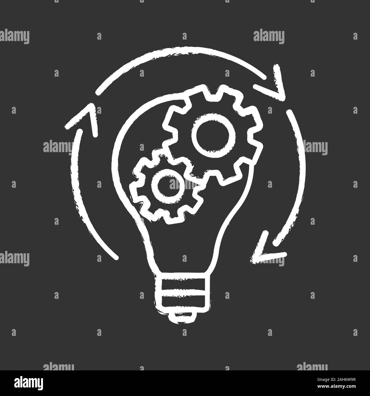 Idea generation chalk icon. Startup development. New business concept ...