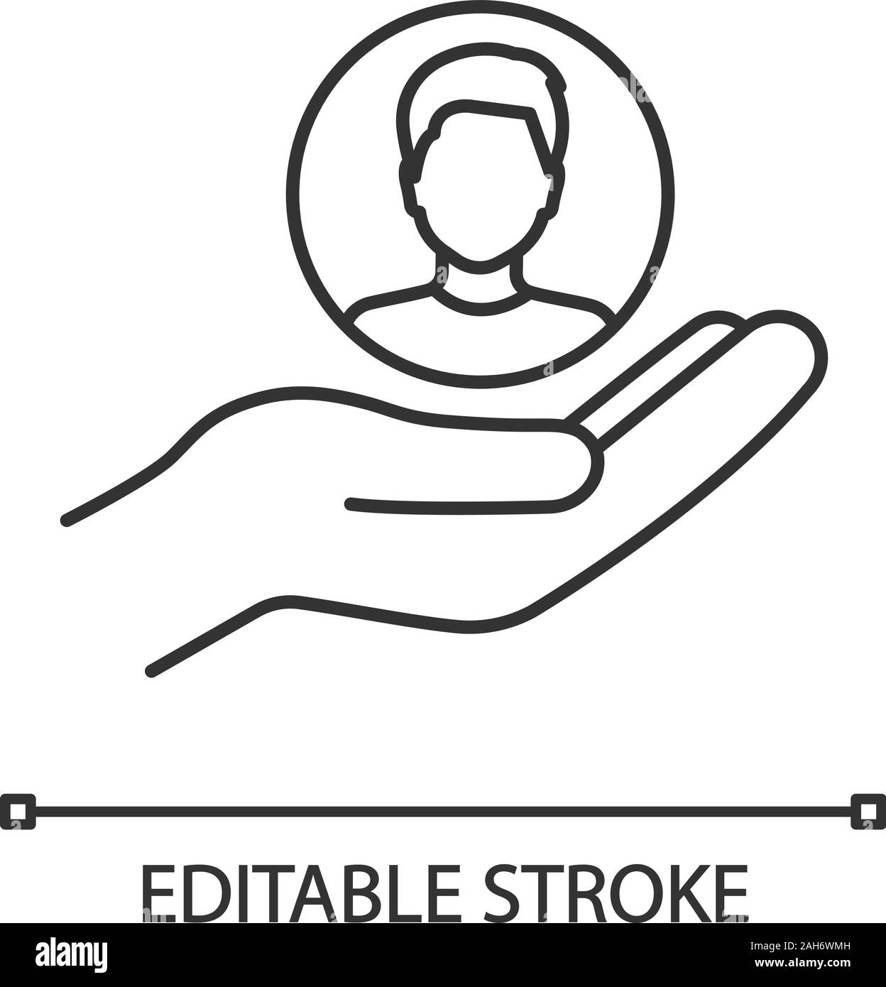 Customer loyalty and retention linear icon. Clients service. Customer