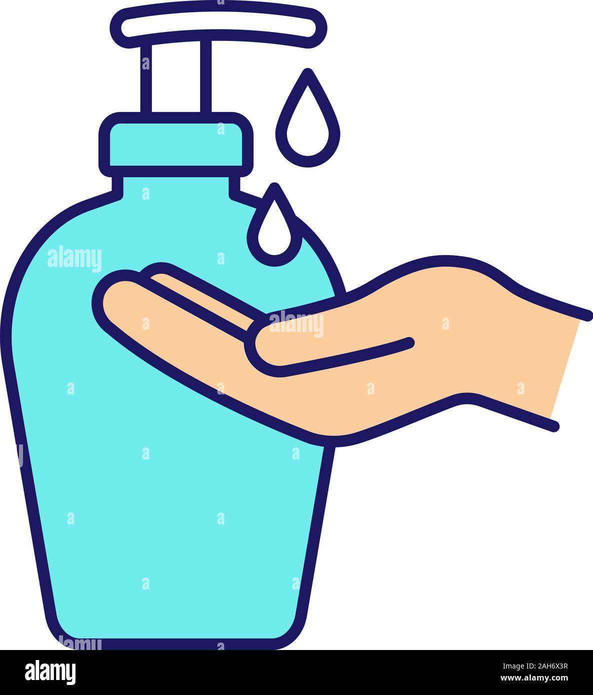 Hand soap color icon. Liquid antibacterial soap. Hands disinfection