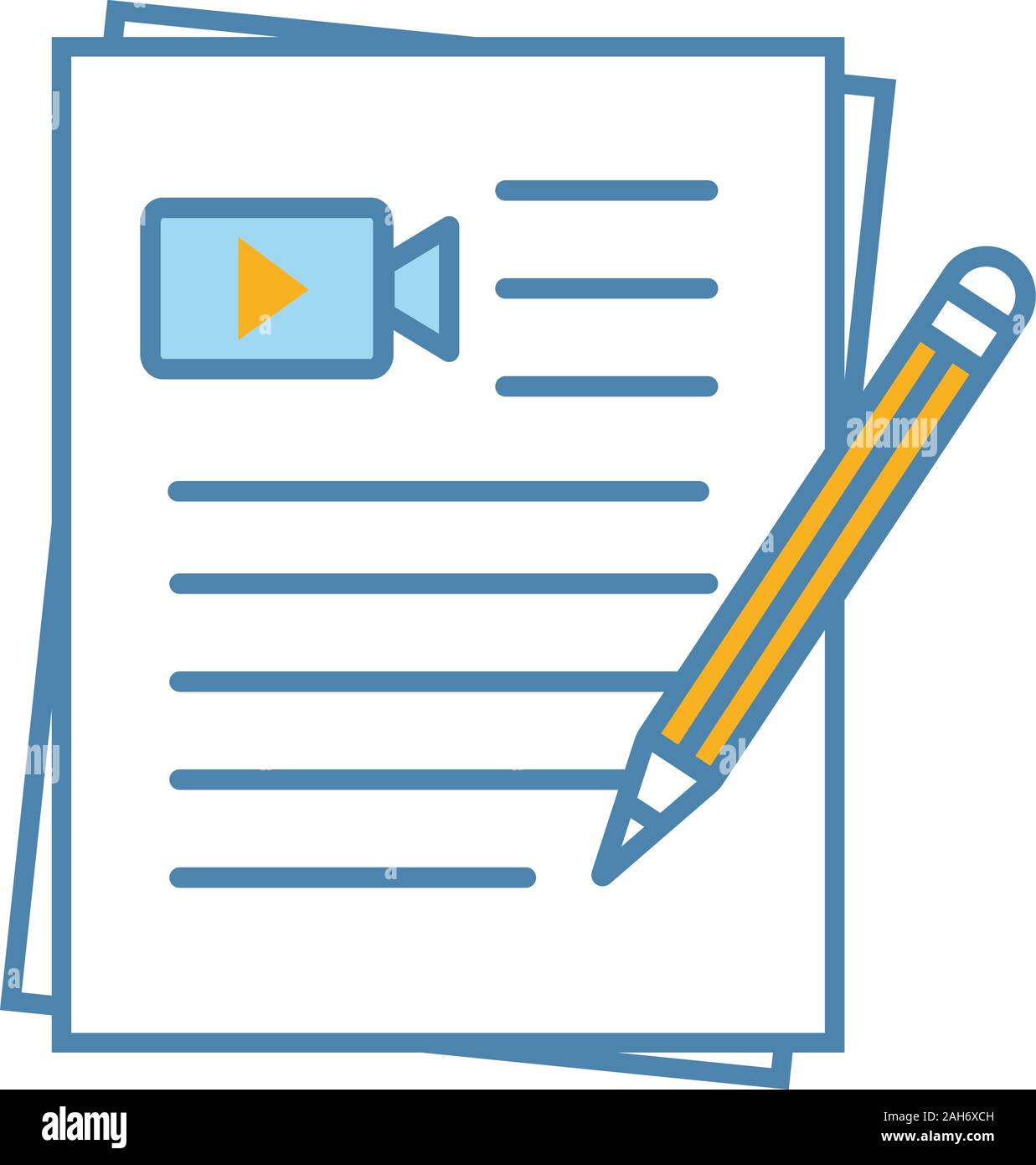 Movie scripts color icon. Screenplay writing. Scenario. Film making.  Isolated vector illustration Stock Vector Image & Art - Alamy