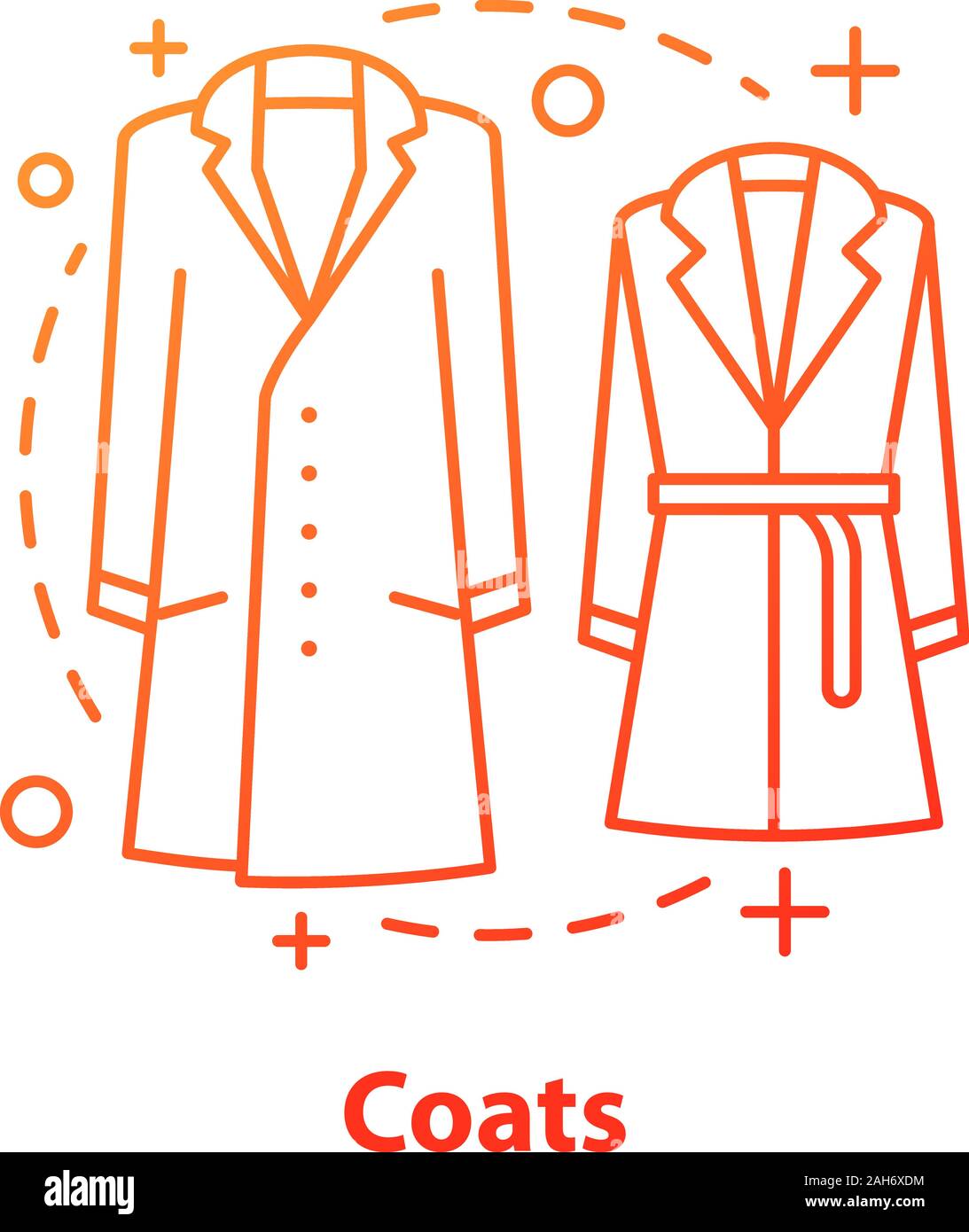 Coats concept icon. Fall outfit. Autumn clothes. Clothing store