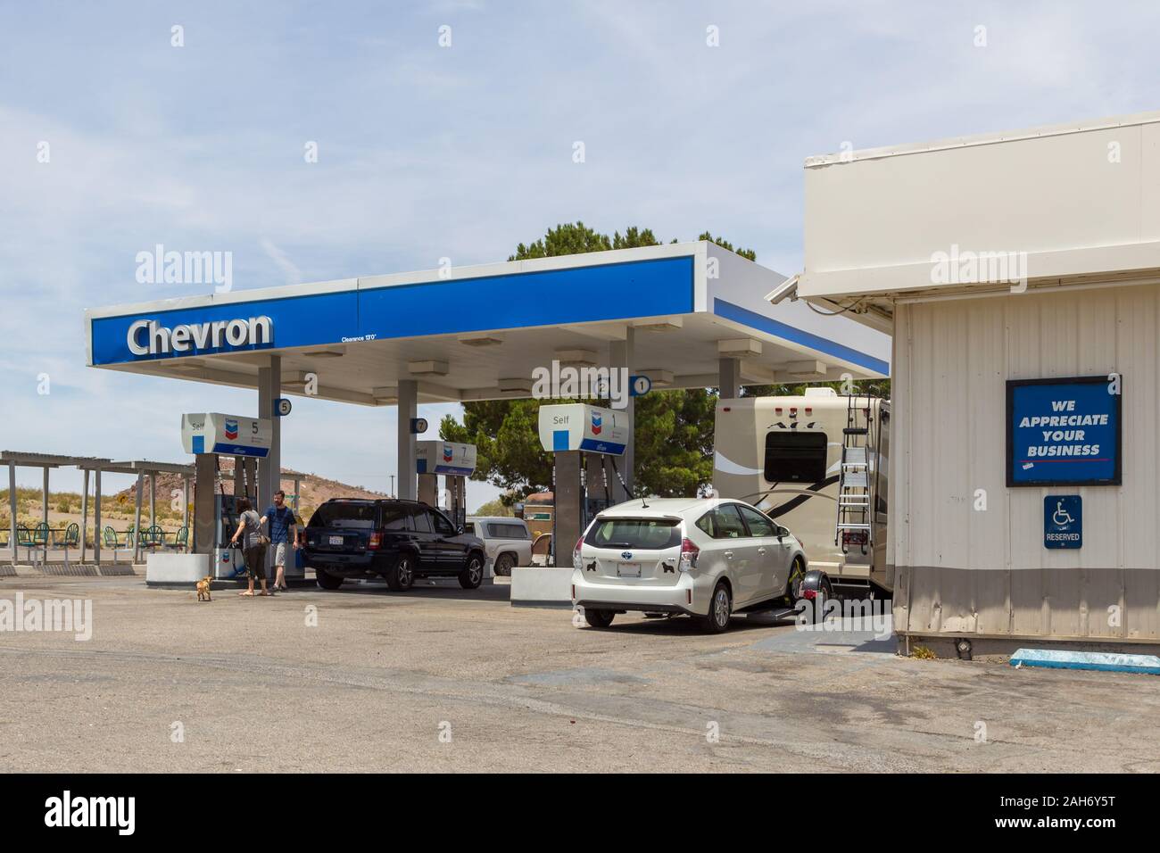 Chevron gas station, Newberry Springs, California, USA Stock Photo Alamy