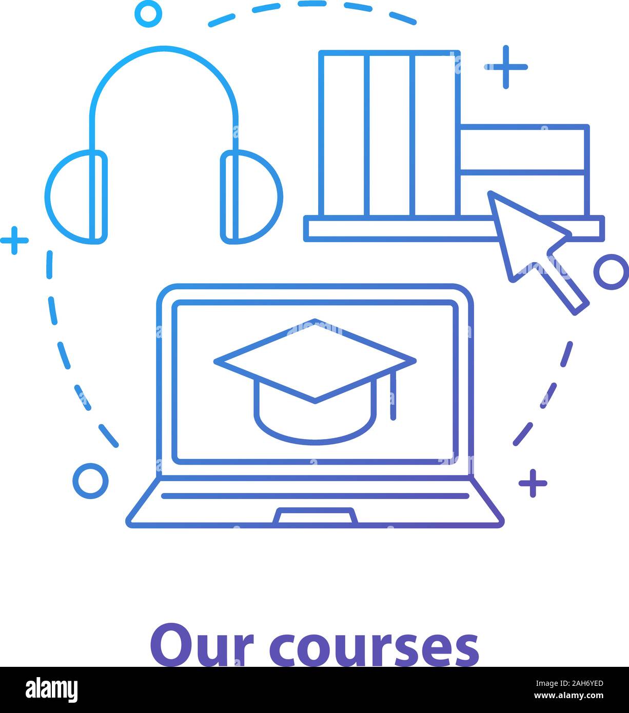Online courses concept icon. Elearning idea thin line illustration