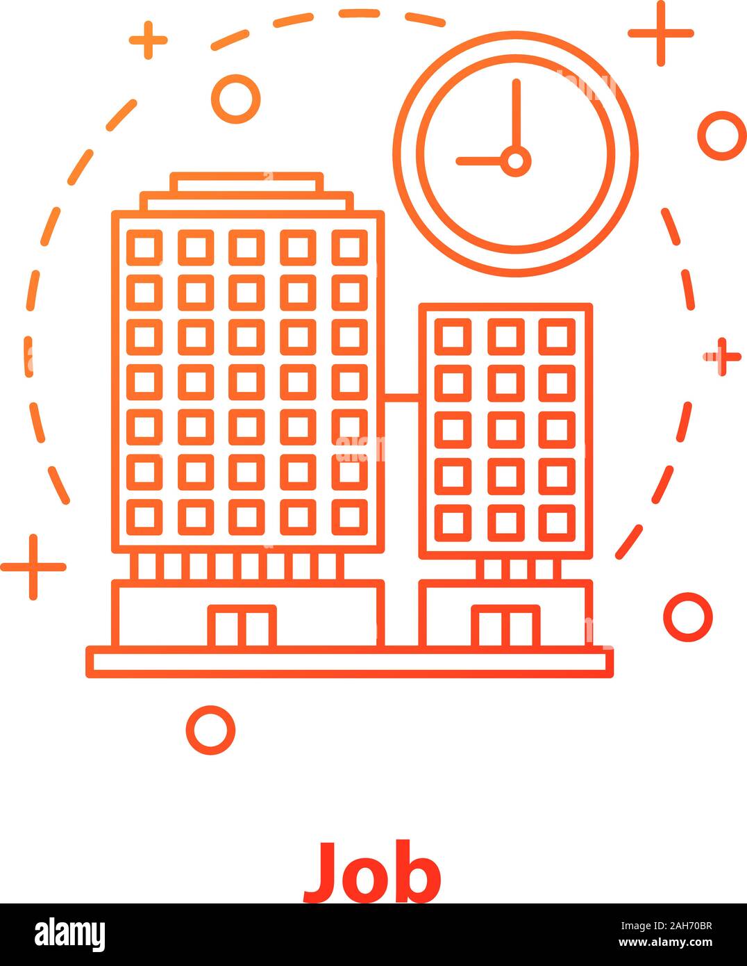 Job concept icon. Work idea thin line illustration. Business center ...
