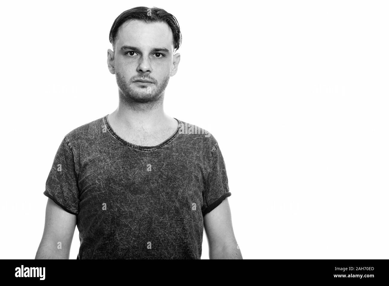 Portrait of young man in black and white Stock Photo - Alamy