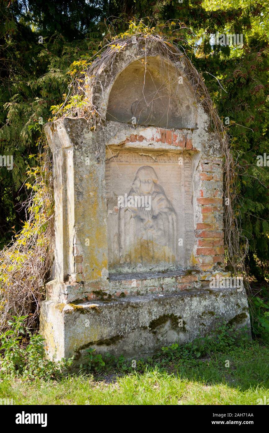 One of old monuments in the baroque garden in Nieborów in Poland, Europe, visiting tourist travel destinations, sightseeing popular Polish places. Stock Photo