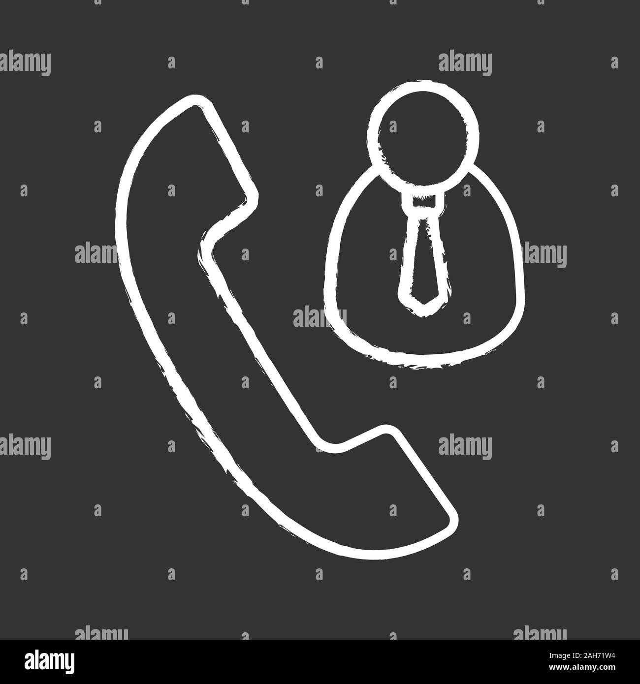 Customer service call center chalk icon. Customer support. Client