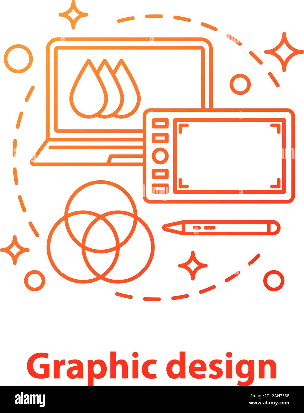 Computer graphic concept icon. Art and design idea thin line