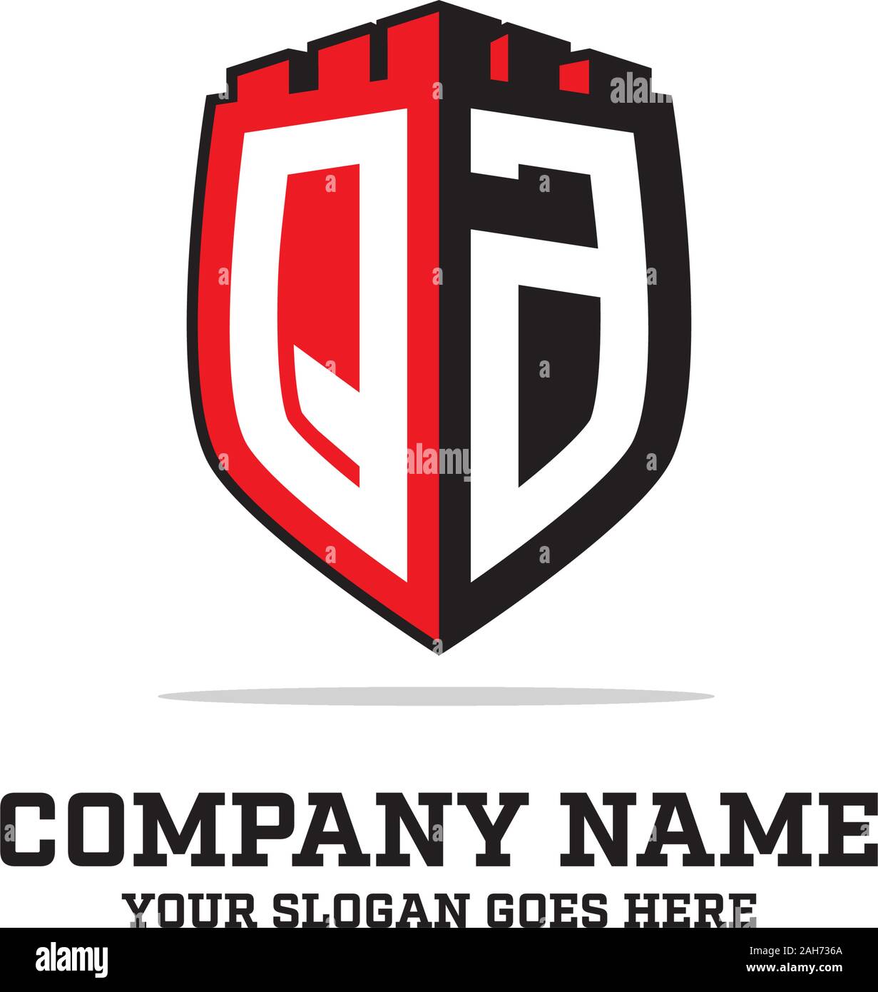 Q A initial logo designs, shield logo template, letter logo ...