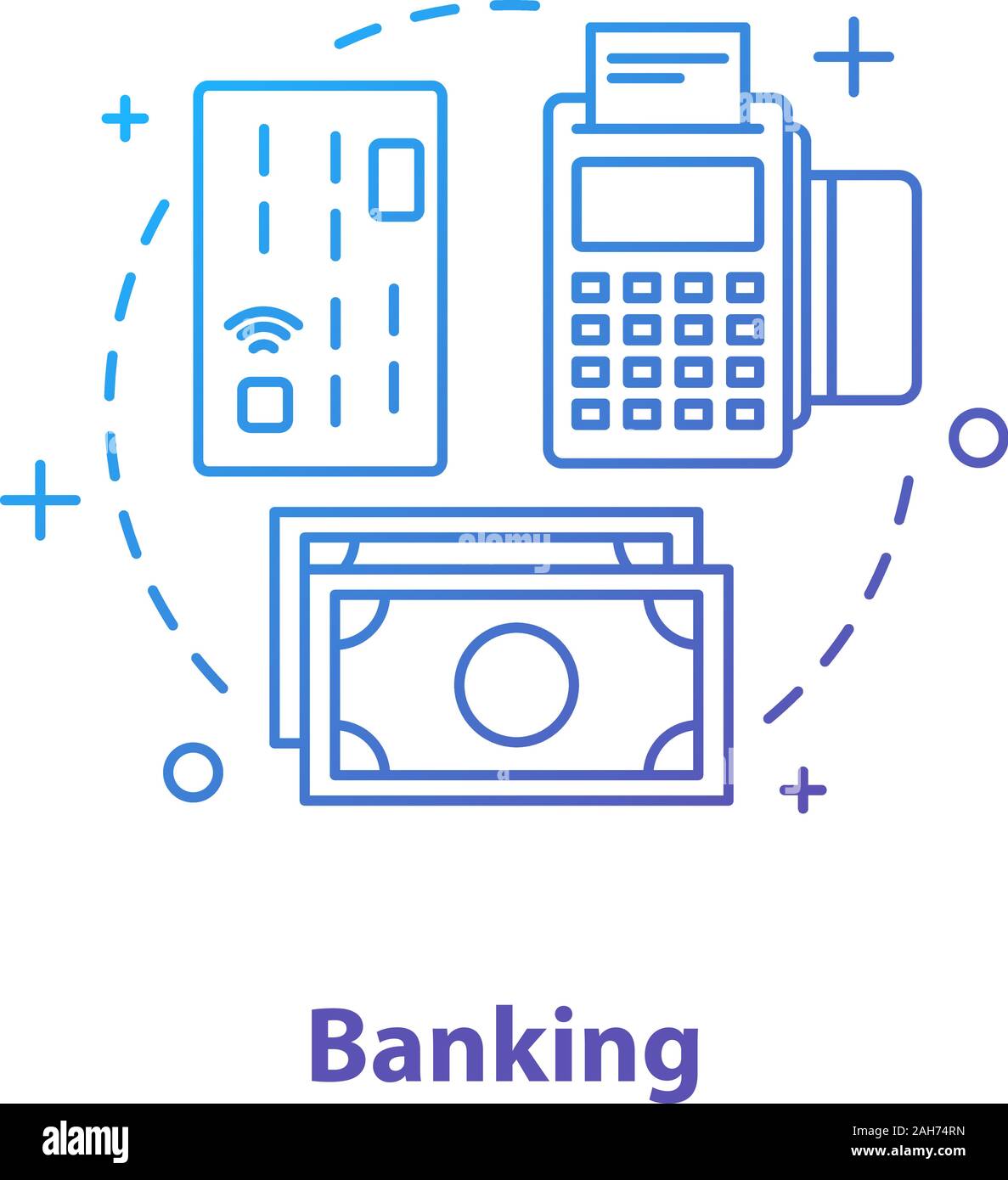 Banking concept icon. Finance management idea thin line illustration ...