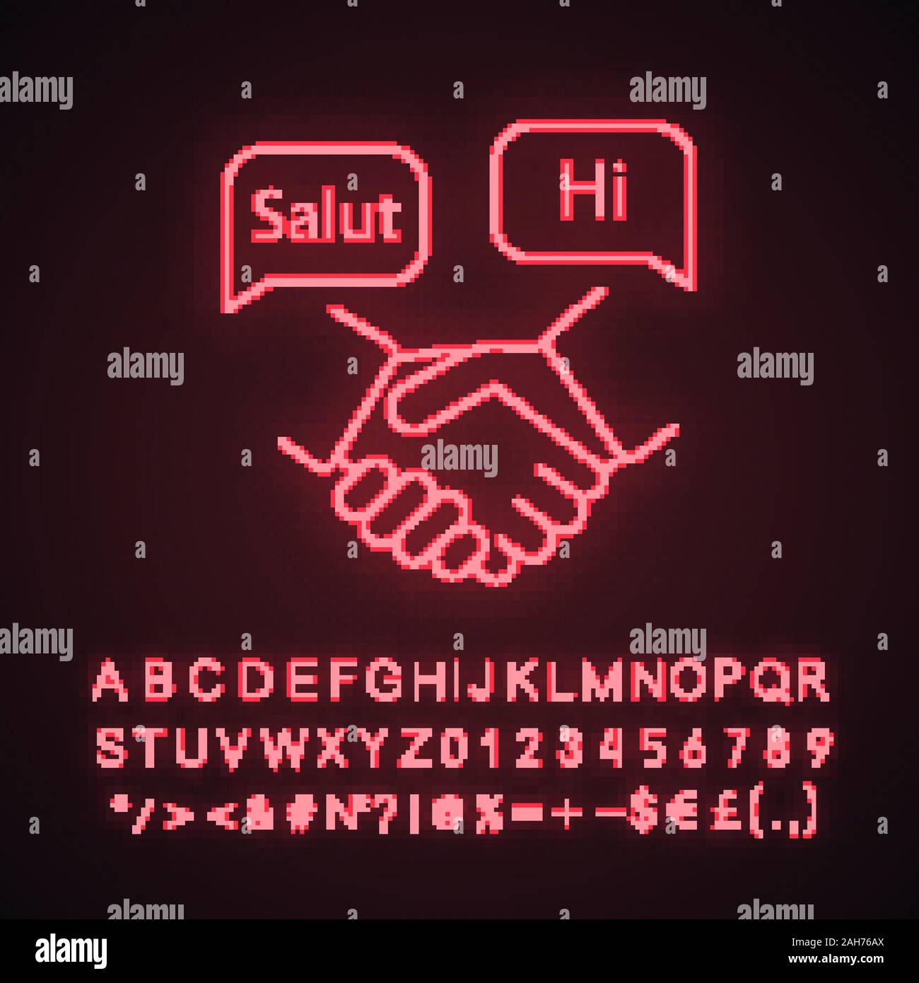 Foreign language for business neon light icon. Business communication ...