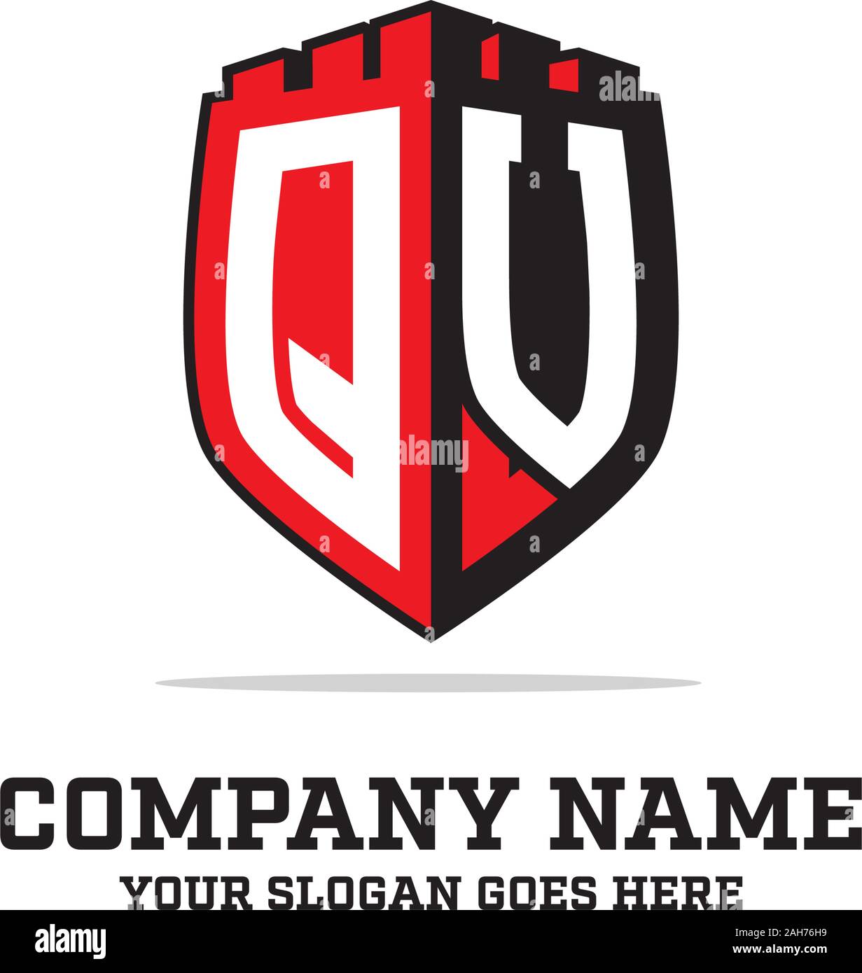 Q V initial logo designs, shield logo template, letter logo ...