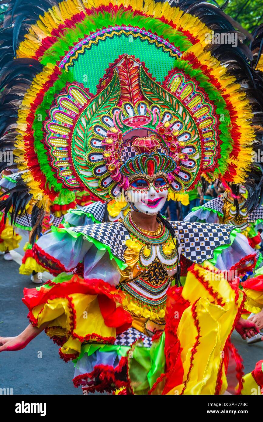 Participant in the Masskara Festival in Bacolod Philippines Stock Photo