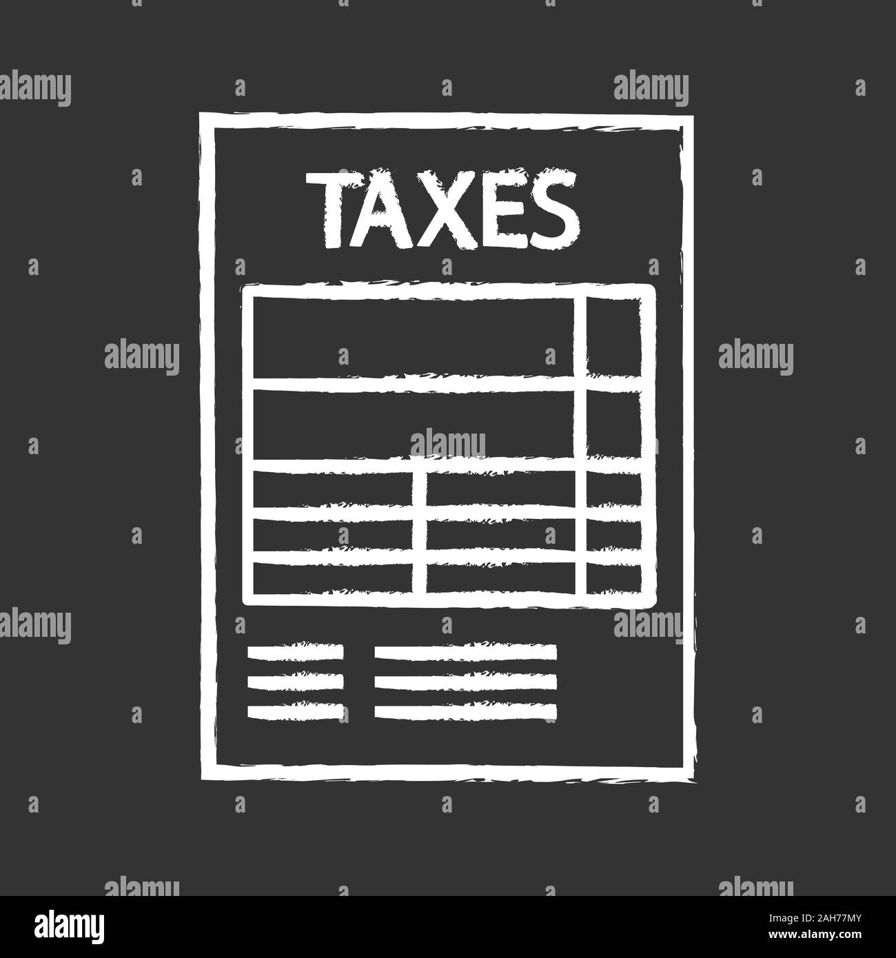 Tax form chalk icon. Tax return and reporting. Accounting and