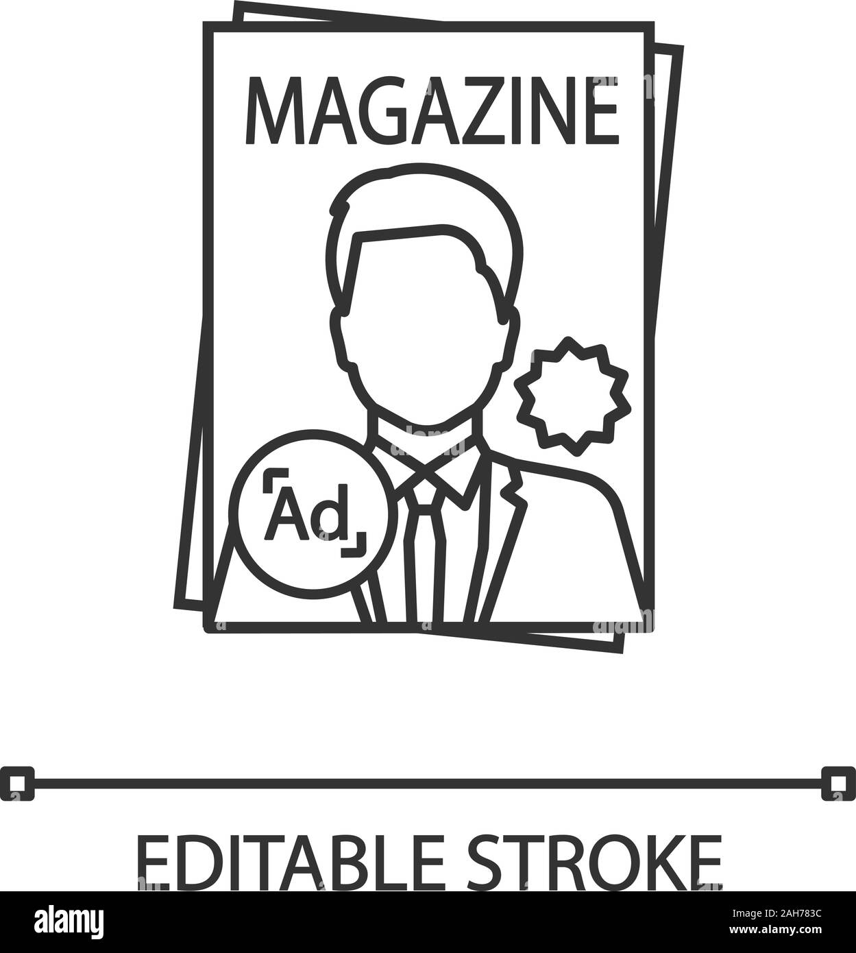 Magazine linear icon. Thin line illustration. Tabloid. Print media