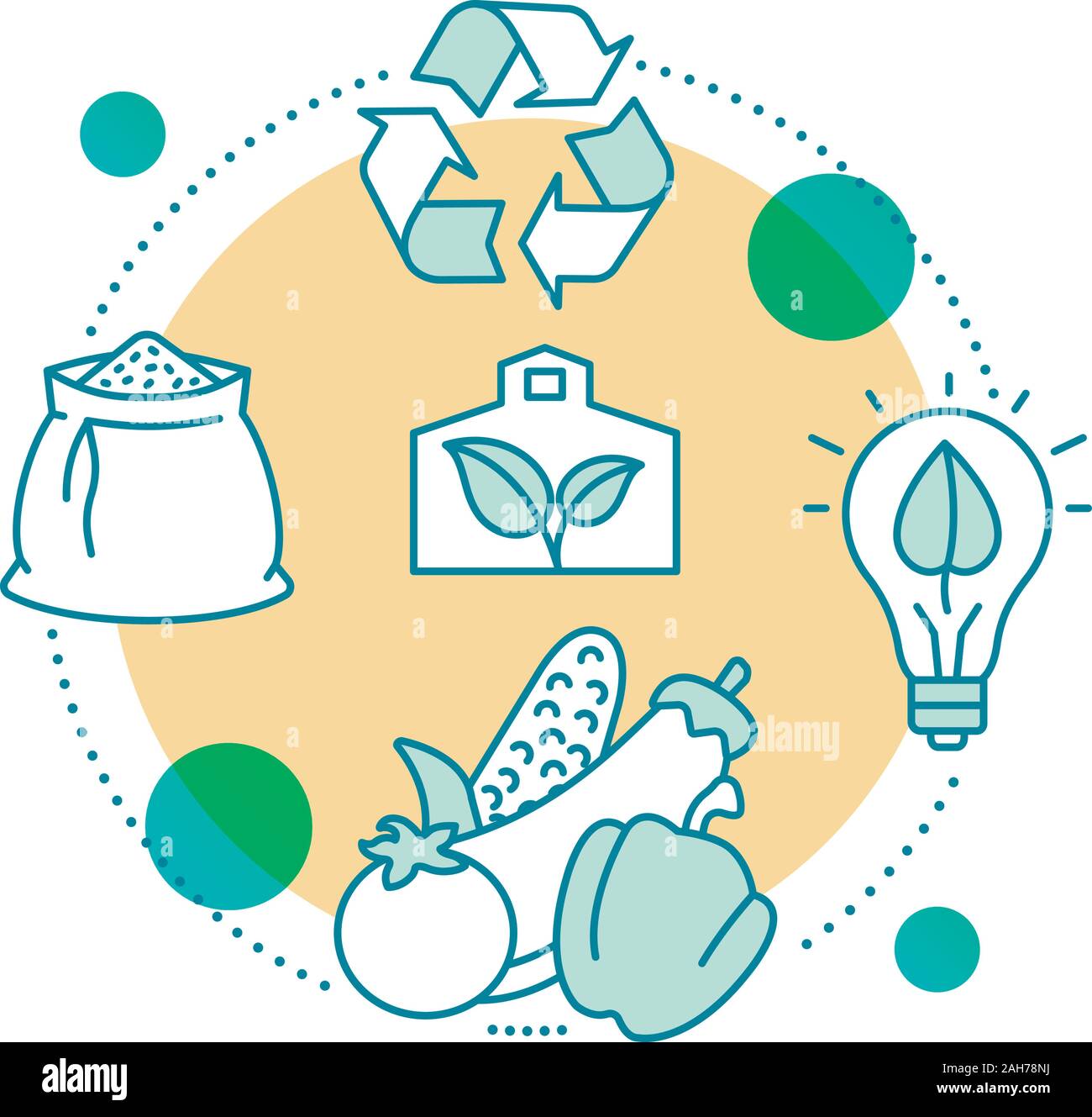 Organic farming concept icon. Agriculture idea thin line illustration ...