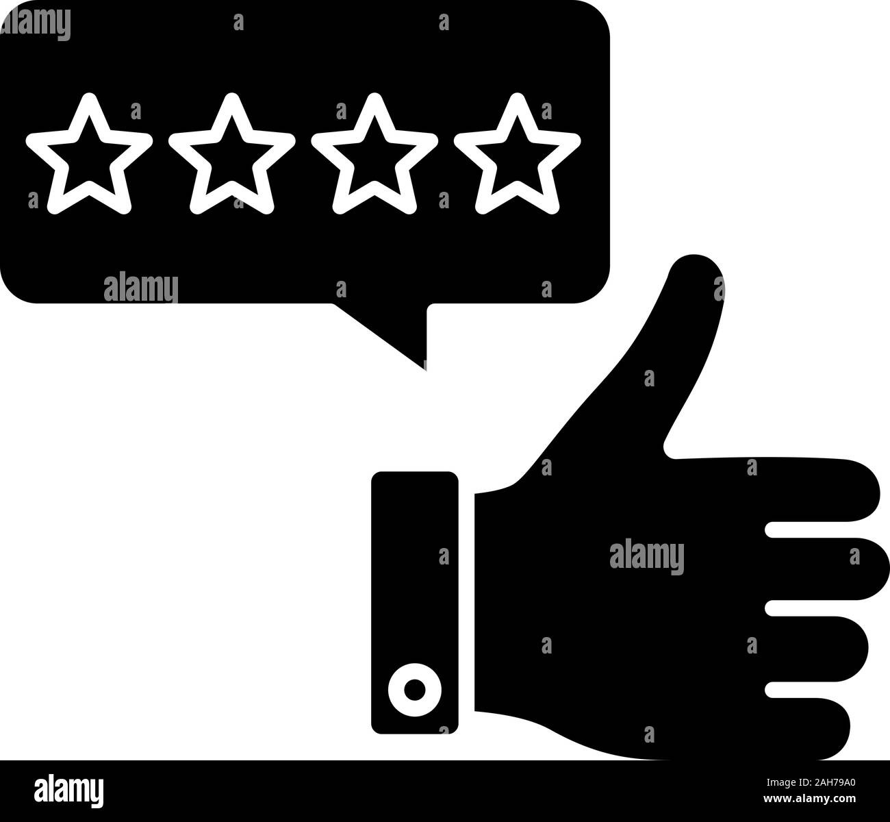 Five star rating glyph icon. Customer excellent review and feedback. Ranking. Client satisfaction. Silhouette symbol. Negative space. Vector isolated Stock Vector