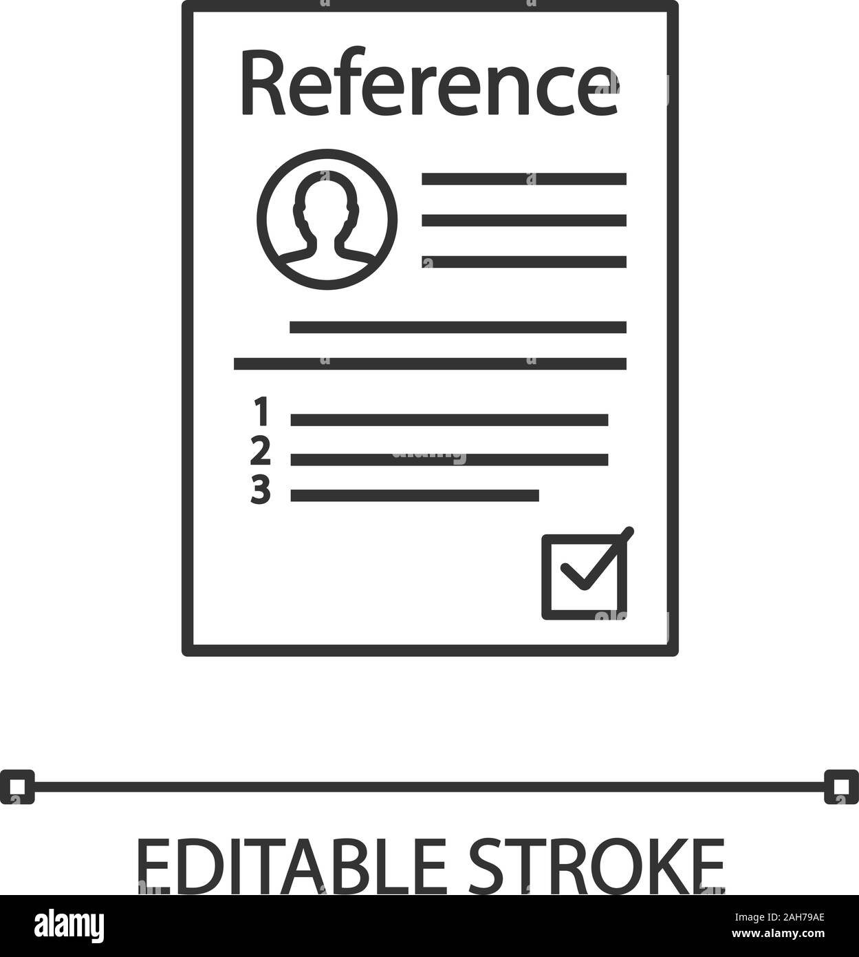Reference letter linear icon. Recommendation letter. Thin line ...