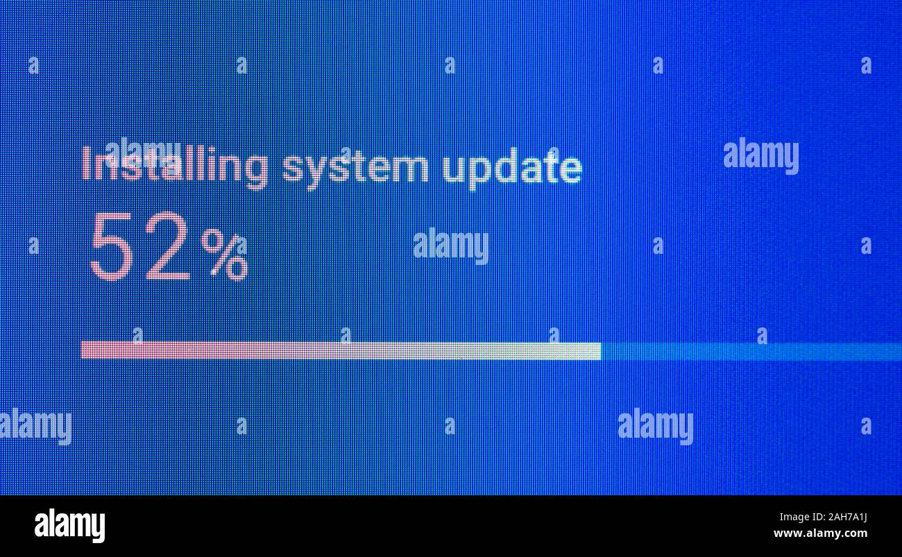 Software installing system update 52% Stock Photo