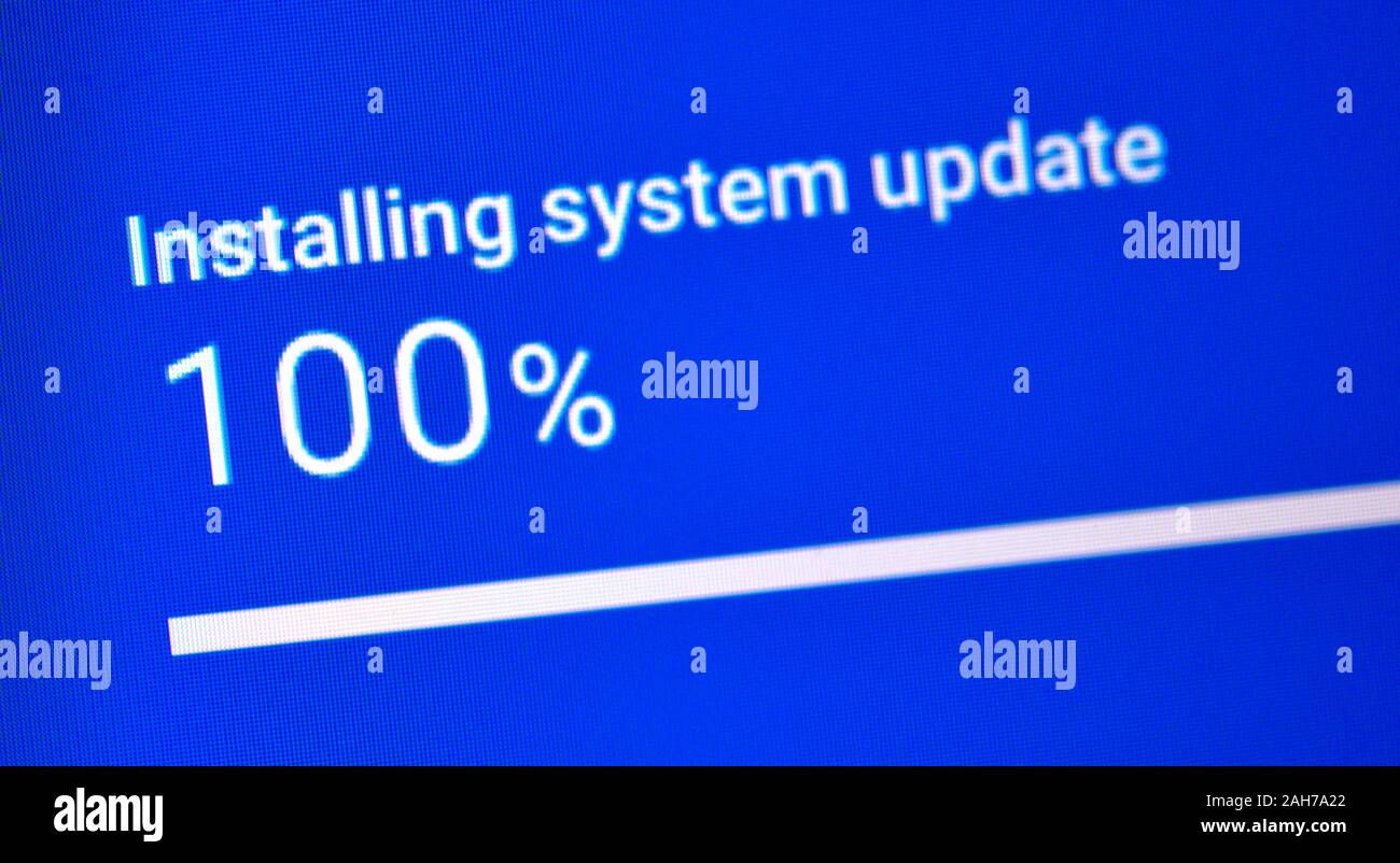 Software installing system update 100% Stock Photo