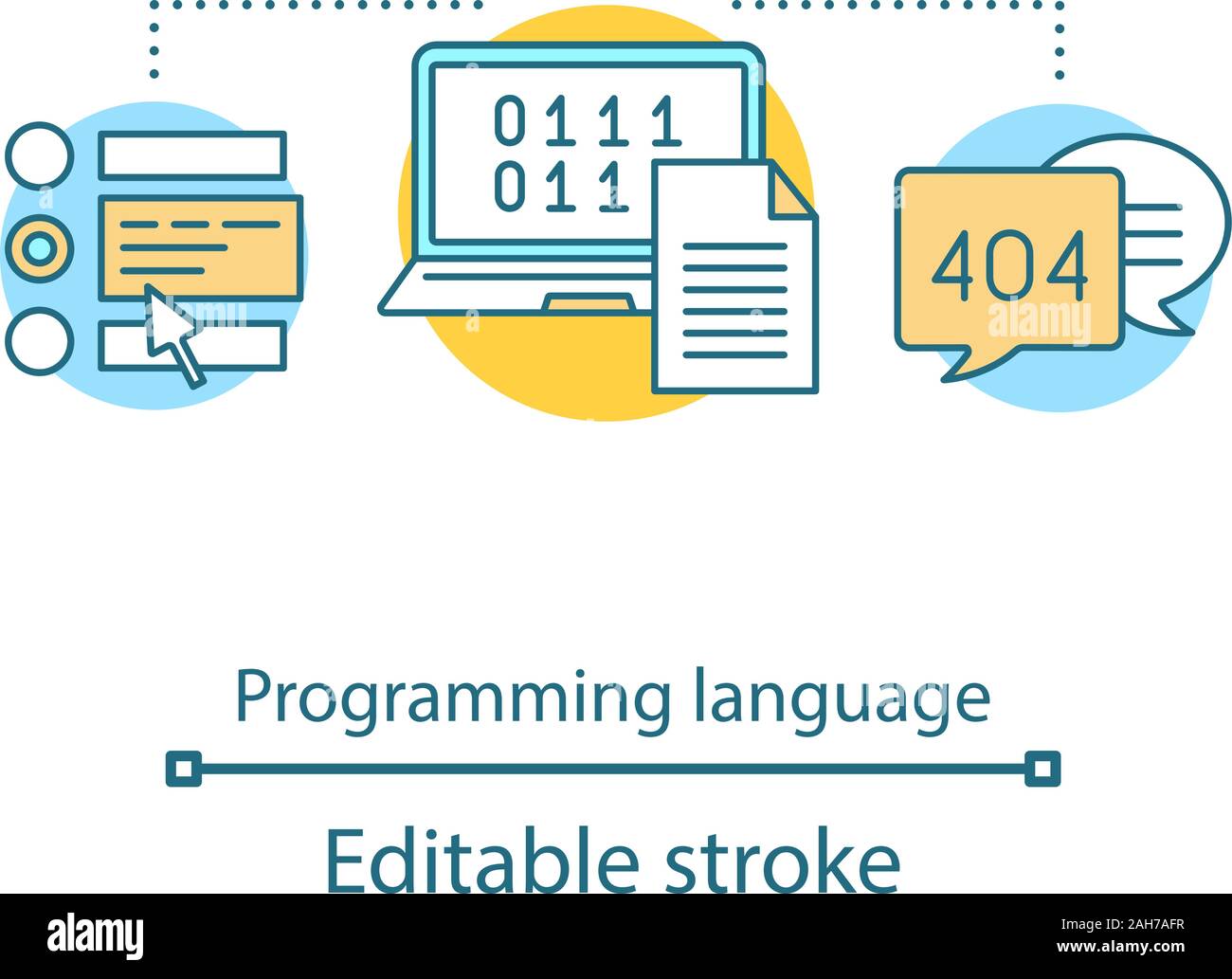 Programming language concept icon. Coding. App, software, web ...