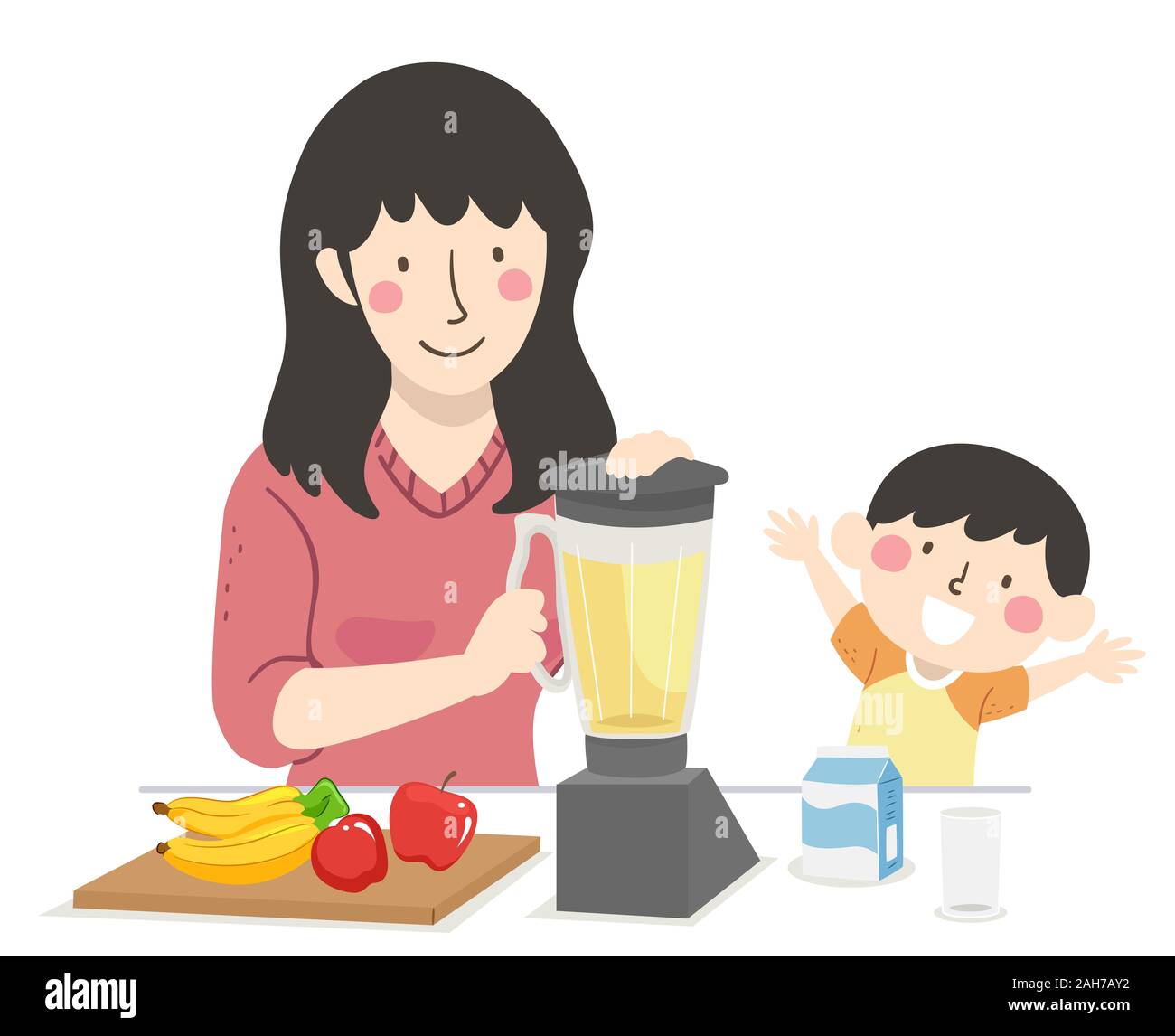 Girl family blender Cut Out Stock Images & Pictures Alamy