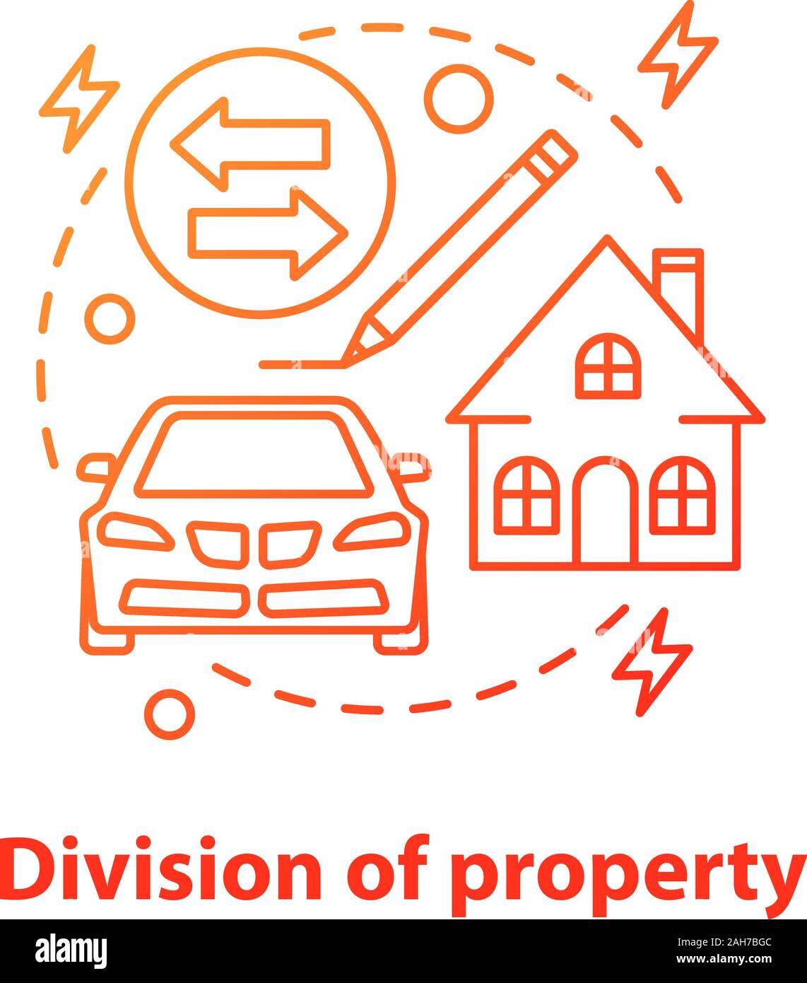 Division of property concept icon. Real estate distribution. Property