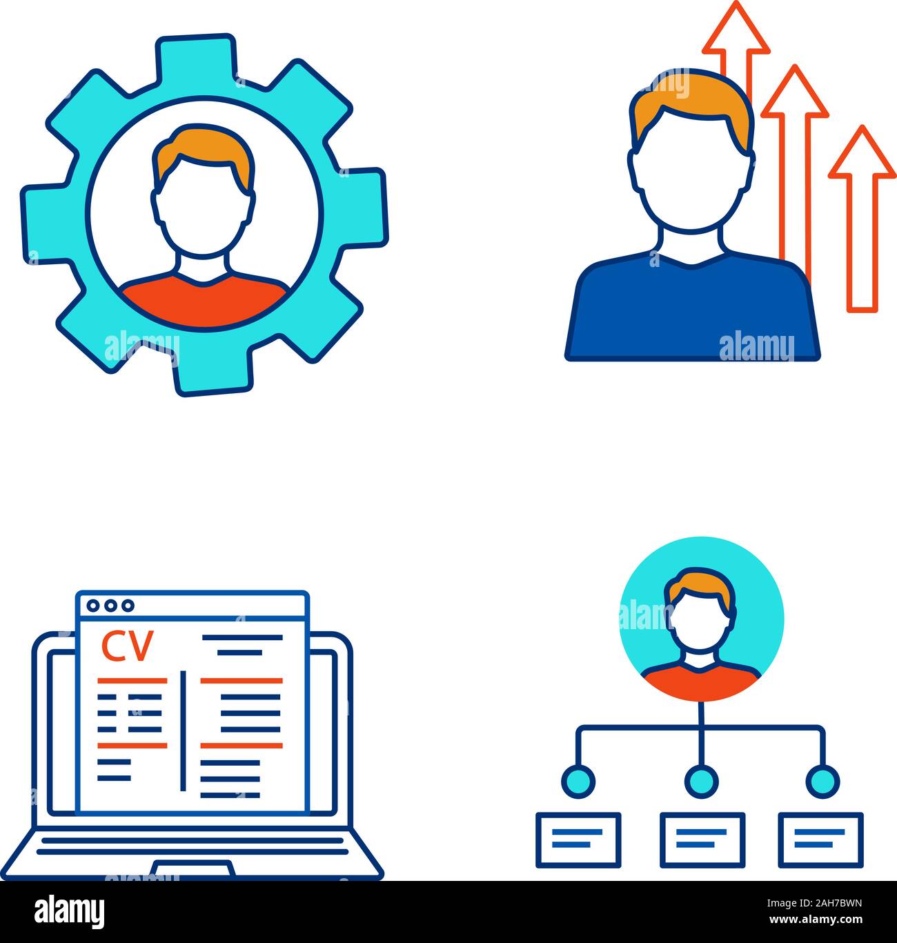 Resume color icons set. Professionals skills, personal growth, online job  application, abilities. Isolated vector illustrations Stock Vector Image \u0026  Art - Alamy, image size:1300x1367