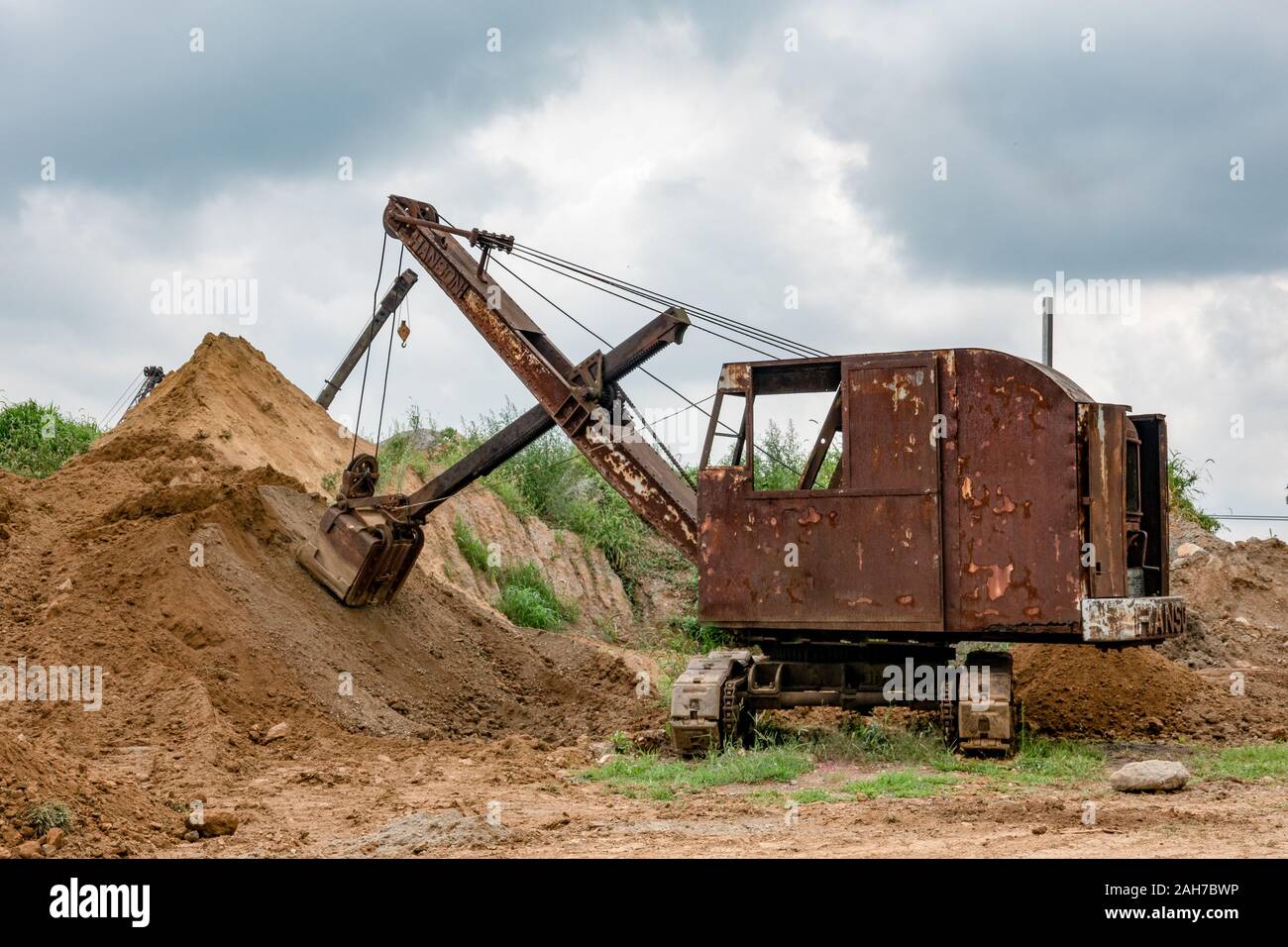 Digging machine and excavators at the Rough and Tumble Thresherman's Renuion in Kinzers. Stock Photo