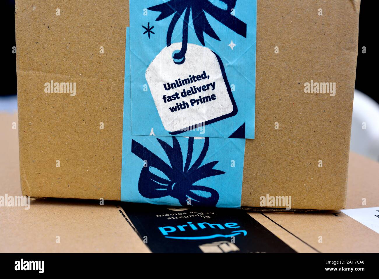 Amazon prime christmas parcel Stock Photo