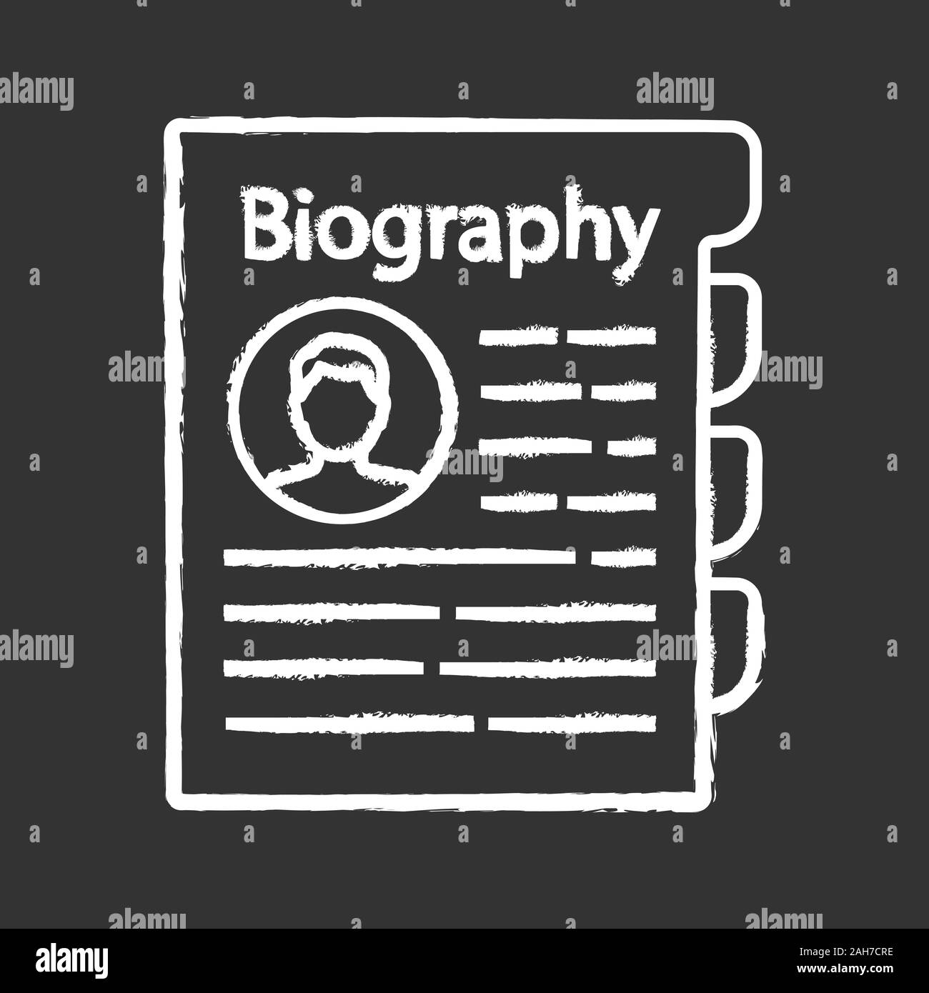 Personnel File Chalk Icon Personal Data Hr Document Professional Bio Staff Member Document Biography Isolated Vector Chalkboard Illustration Stock Vector Image Art Alamy