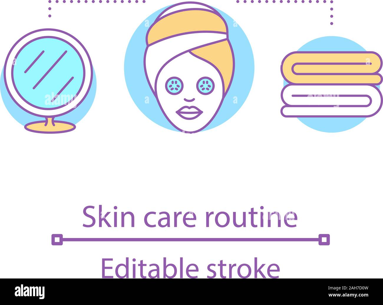 Skin care routine concept icon. Skincare. Facial mask. Beauty salon ...