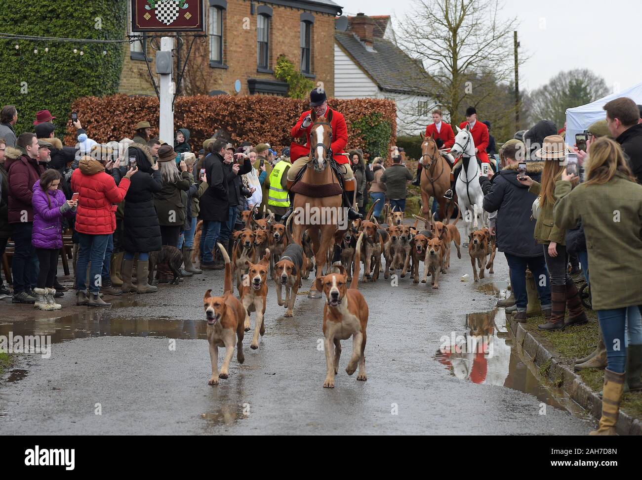Matching Green Essex UK. 26th December, 2019. Hundreds of people attend