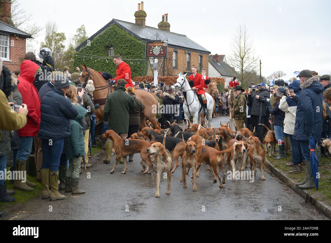 Matching Green Essex UK. 26th December, 2019. Hundreds of people attend