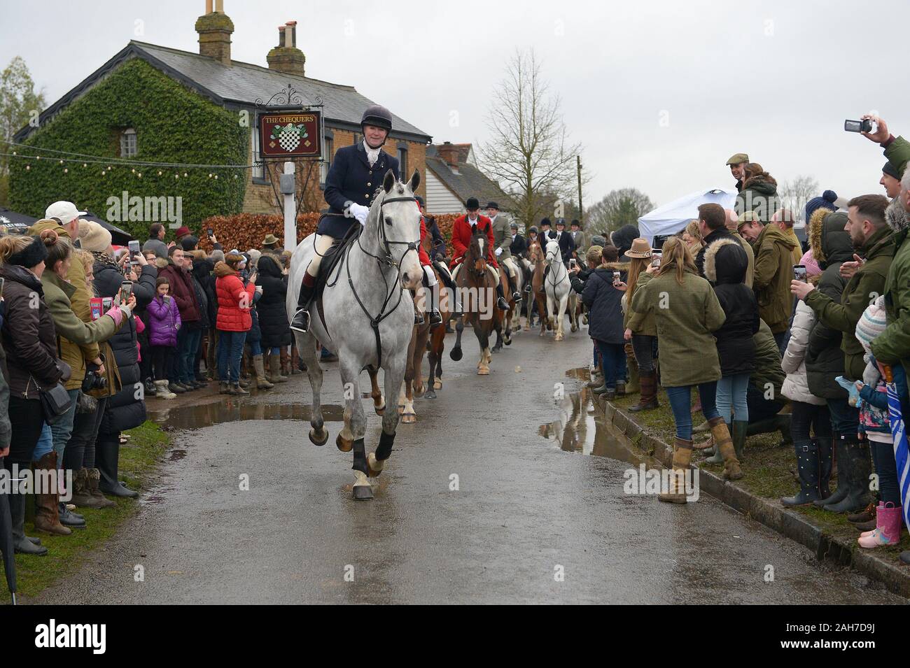 Matching Green Essex UK. 26th December, 2019. Hundreds of people attend