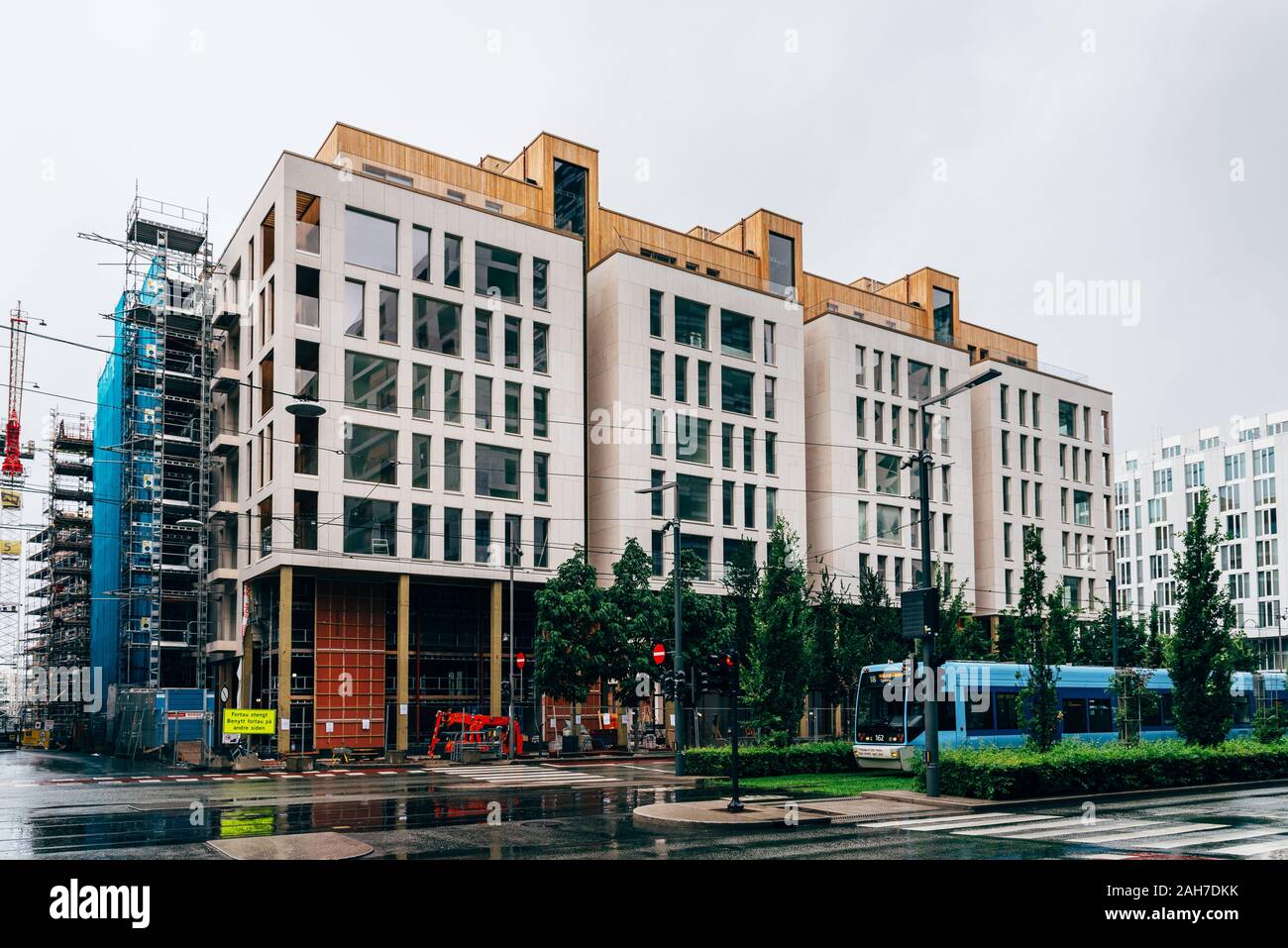 Image showcasing Oslo, Norway - August 11, 2019: Modern luxury residential buildings ...