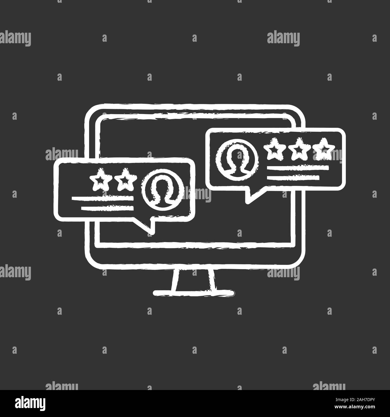 Customer reviews chalk icon. Positive feedback messages. Rating