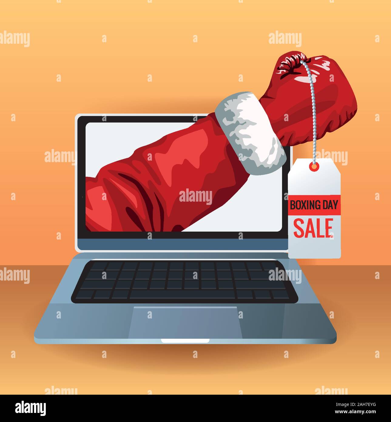 boxing day sale poster with laptop and glove Stock Vector Image & Art -  Alamy