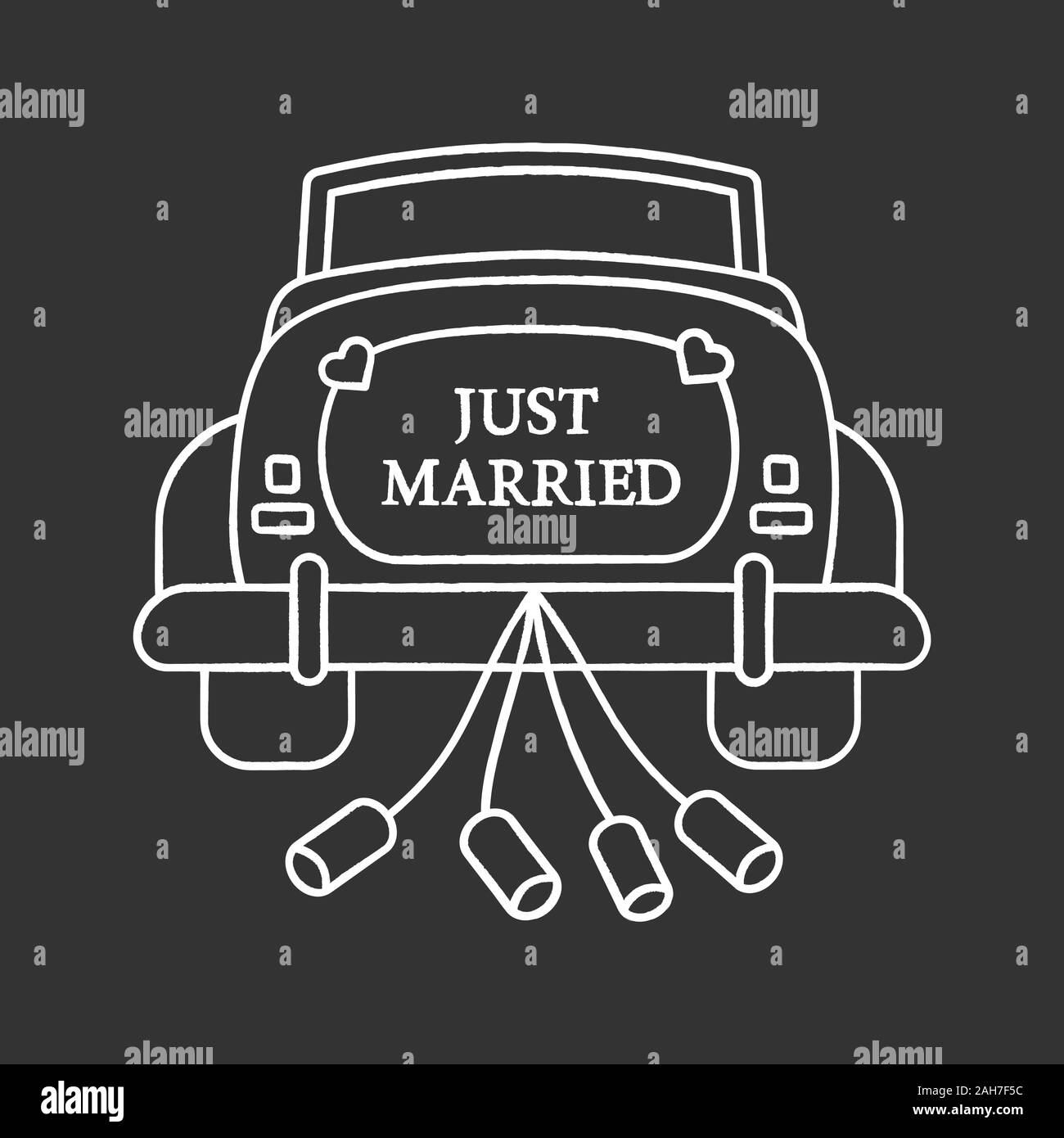 Wedding car rental chalk icon. Rent auto. Just married car. Newlywed.  Wedding vintage cabriolet. Automobile hiring services. Isolated vector  chalkboar Stock Vector Image & Art - Alamy
