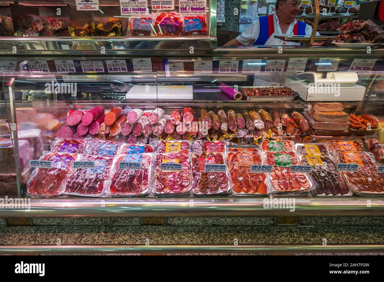 A Charcuterie in Madrid, Spain Stock Photo