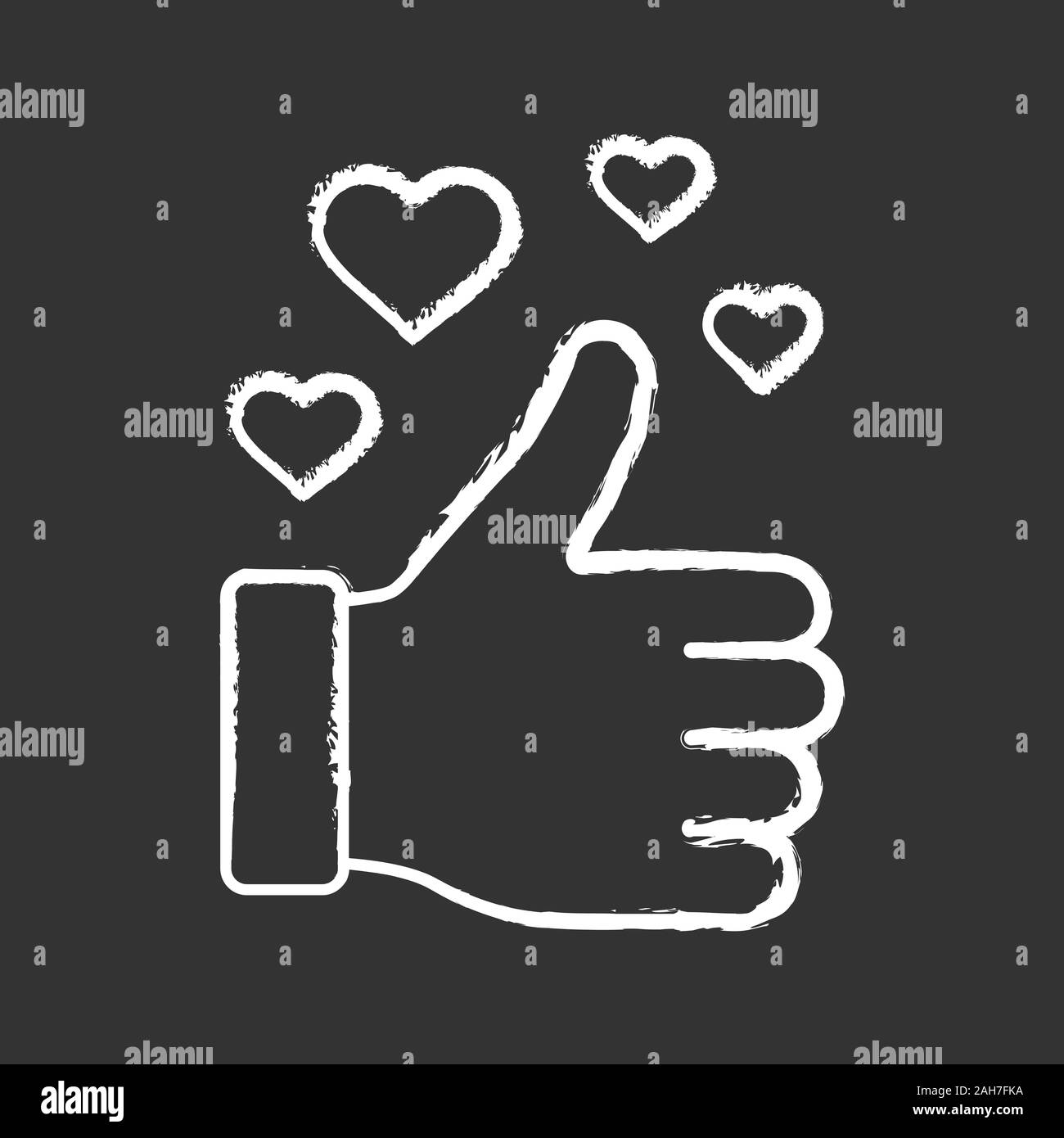 Like chalk icon. Thumbs up. Good, nice, ok hand gesture. Social media ...