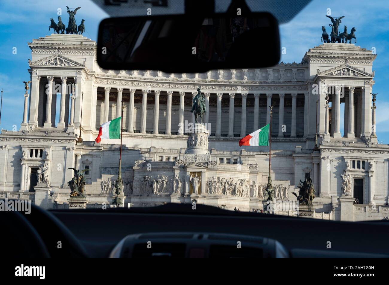 Taxi ride in Rome, Italy Stock Photo