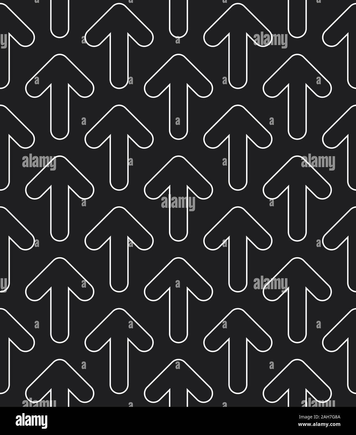 Line art arrows seamless pattern. Black and white vector tileable background. Stock Vector
