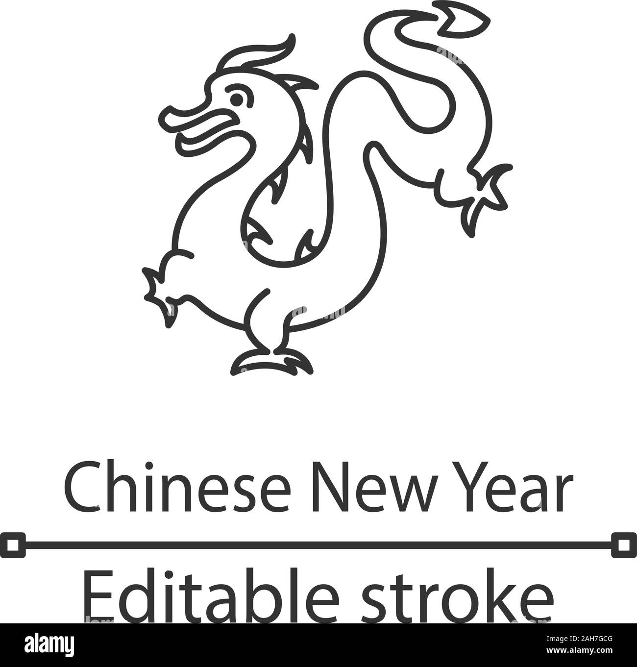 Chinese New Year linear icon. Thin line illustration. Chinese ...