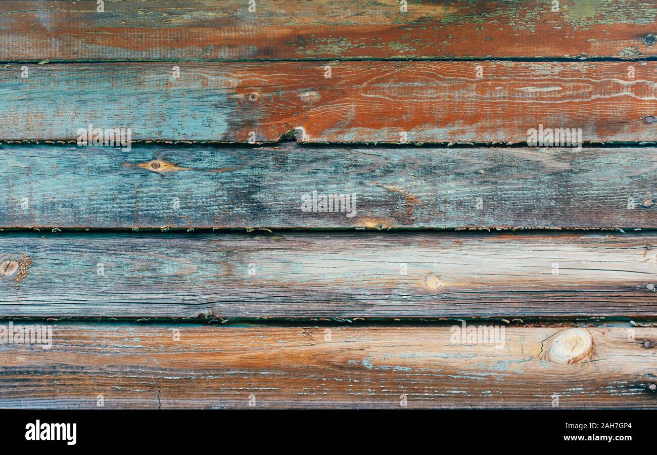 Blue wooden background. Old wood texture. Grunge abstract wood background.  Blue orange natural wooden texture Stock Photo - Alamy